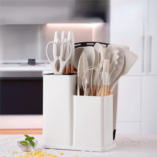 Kit Completo Jogo Utensílios de Cozinha em Silicone - Decora Lar