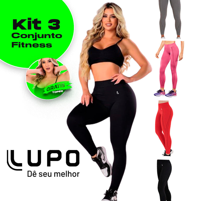 Kit 5 Calças Legging + Brinde Topper [ÚLTIMAS UNIDADES]