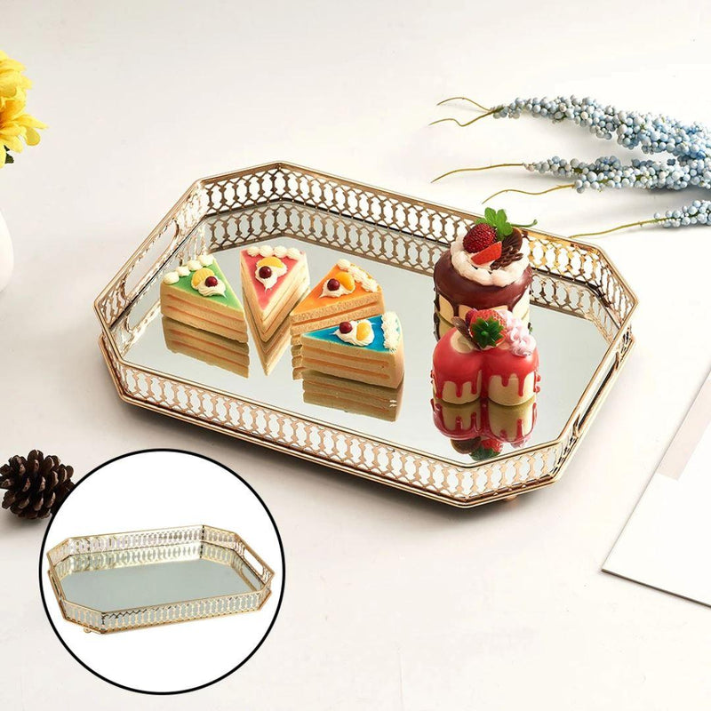 Bandeja Espelhada Luxuosa Vintage - Elegância na Organização