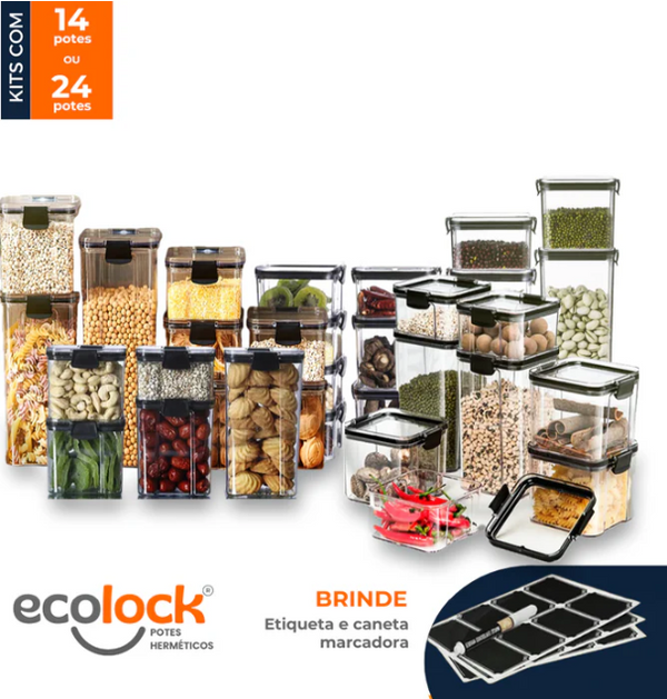 EcoLock™ - Kit Potes Herméticos de Vidro + (Brindes Exclusivos)