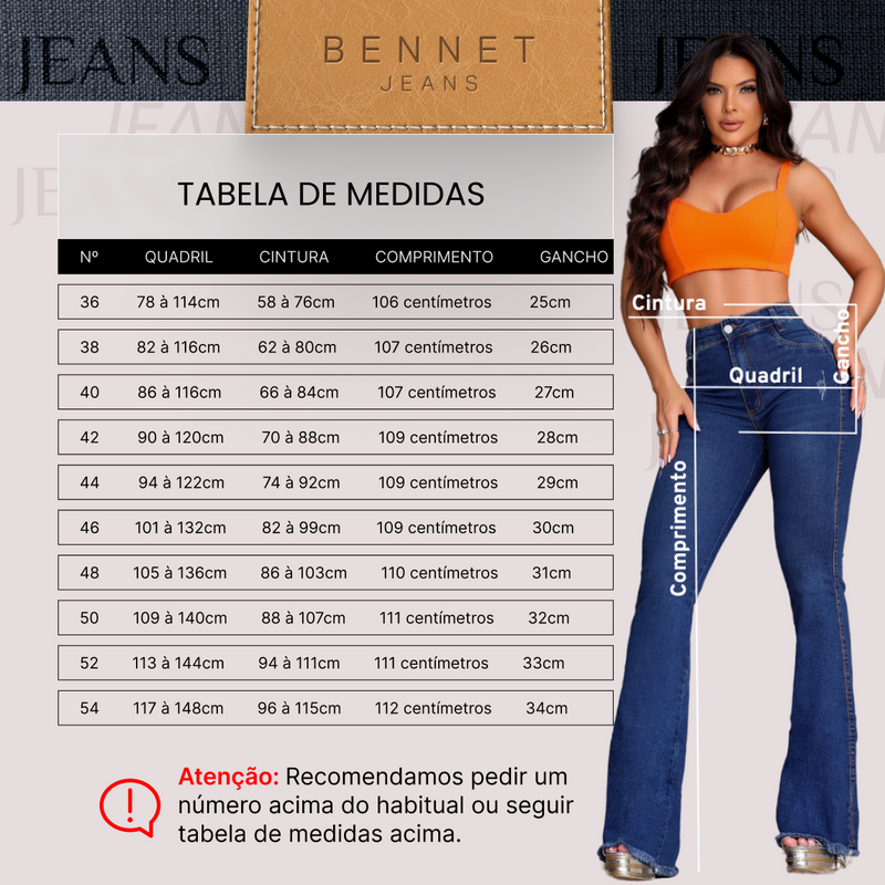 Calça Jeans Flare Cintura Alta Barra Desfiada