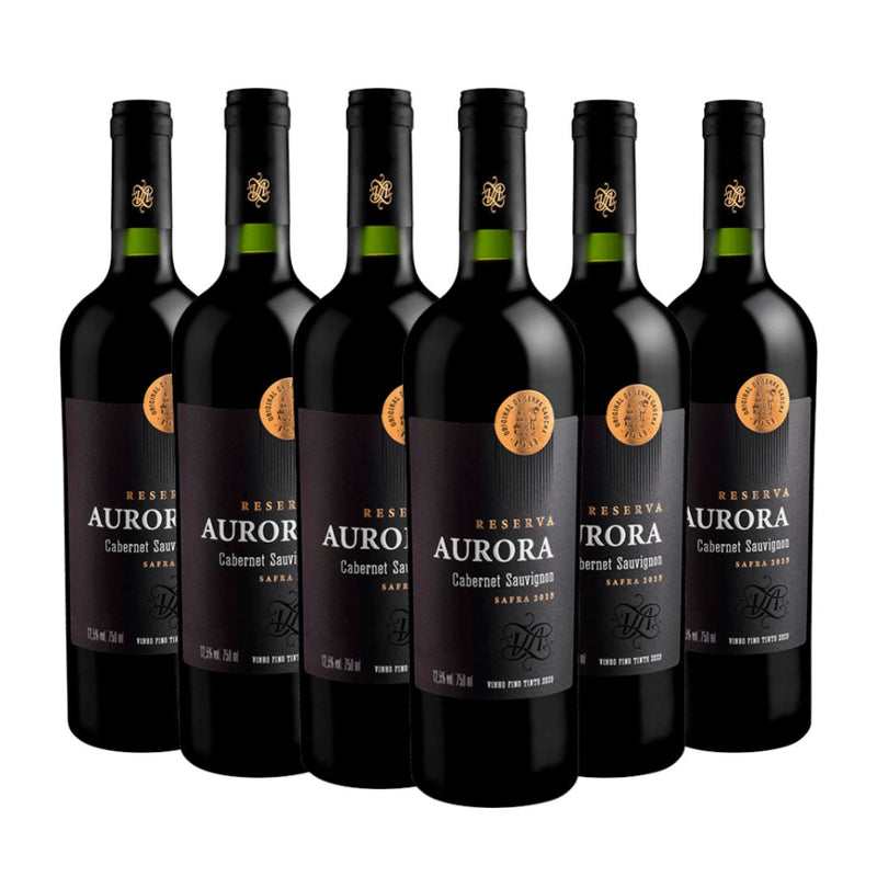 Kit Vinho Aurora Reserva Cabernet Sauvignon 6 garrafas