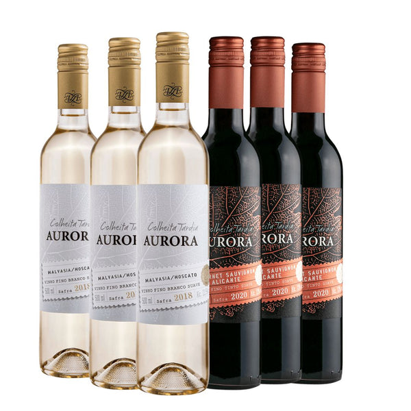 Kit Vinho Aurora Colheita Tardia Mix 6 gfs 500ml