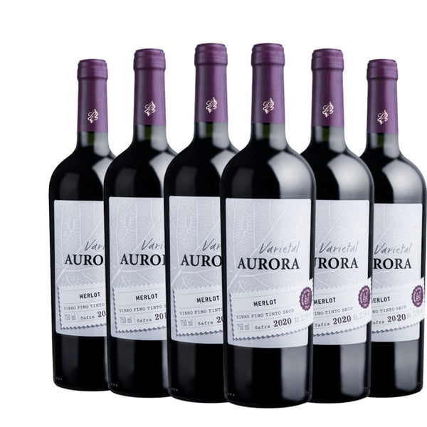 Kit  Arurora Merlot Varietal 6 garrafas