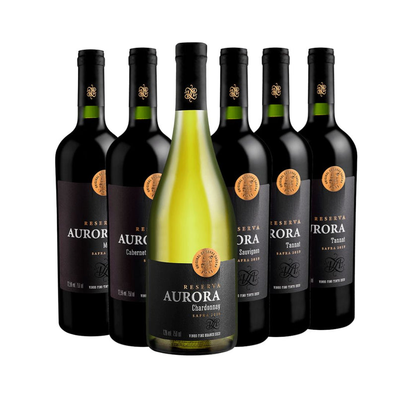 Kit Vinhos Aurora Reserva Mix 6 garrafas