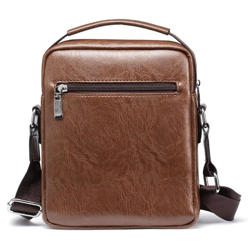 Bolsa Transversal de Couro Masculina Pequena