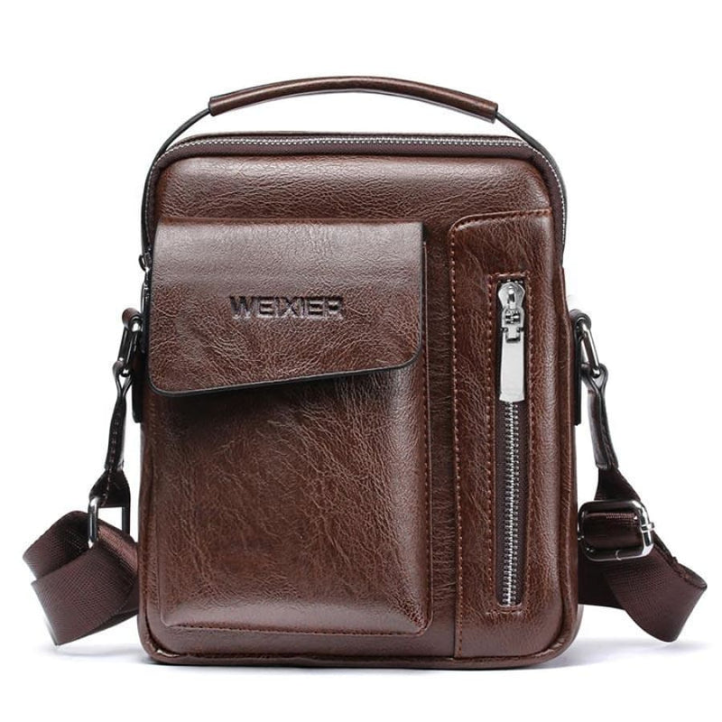 Bolsa Transversal de Couro Masculina Pequena