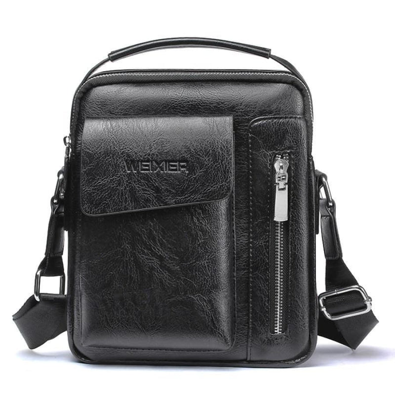 Bolsa Transversal de Couro Masculina Pequena