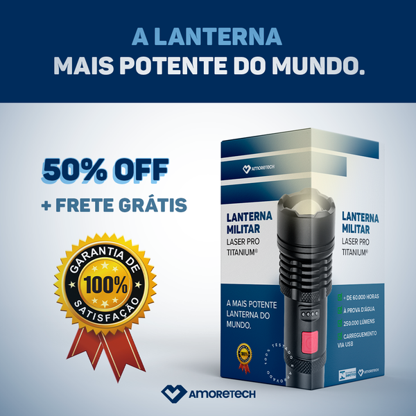 Lanterna Militar A prova d'água Laser Pro Titanium® - Mais Potente do Mundo [FRETE GRÁTIS]