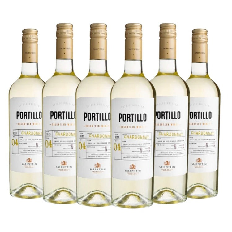 Kit Vinhos Brancos Portillo Chardonnay 6 garrafas