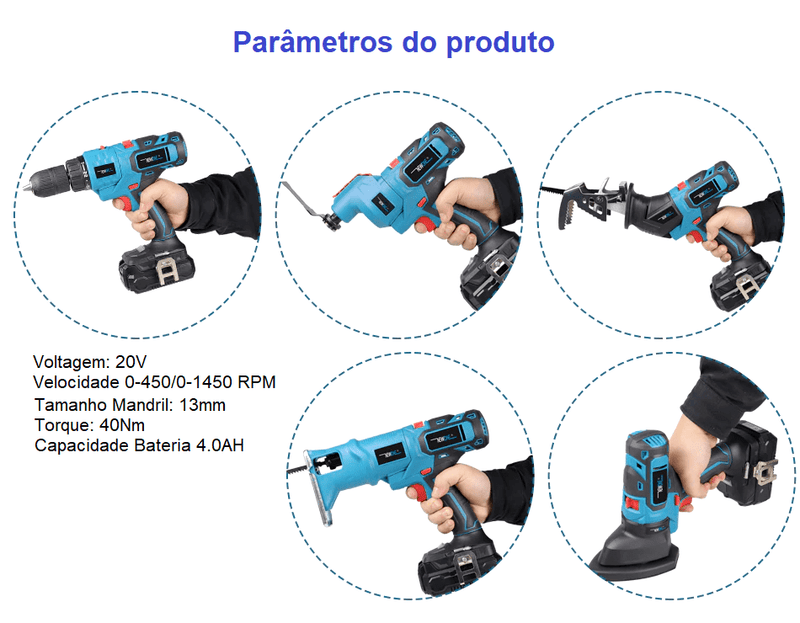 6 em 1 conjunto de ferramentas Brushless - Ultimas 3 Unidades